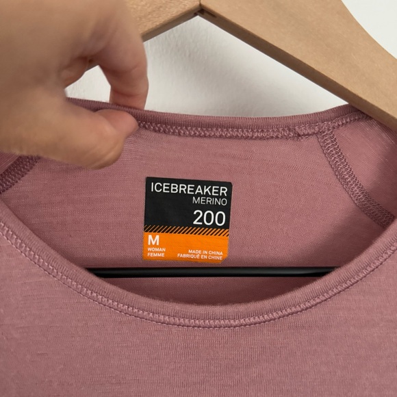 Icebreaker Women’s Medium Merino 200 Oasis Base Layer Sleeve Mauve Pink - Picture 2 of 8